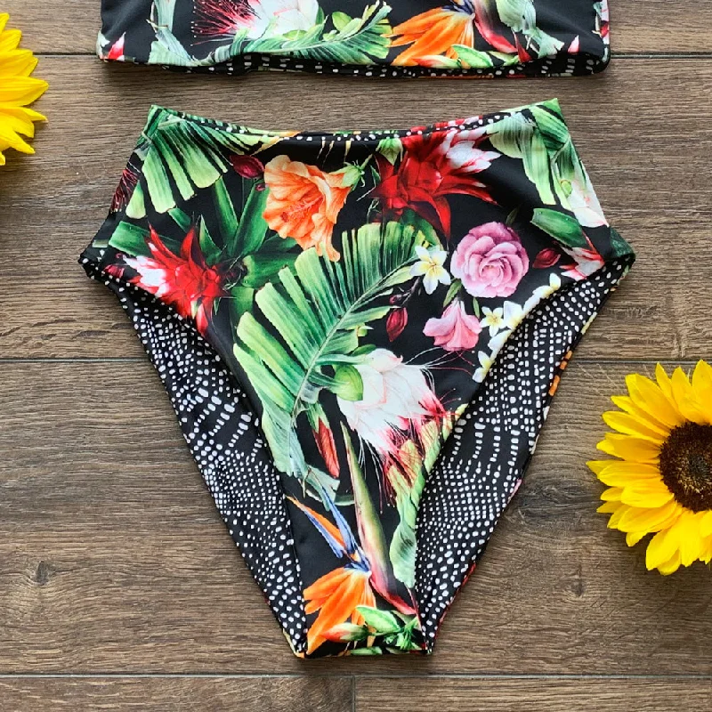 Birds of Paradise + Cosmic Connection Reversible High-Waisted Bikini Bottom