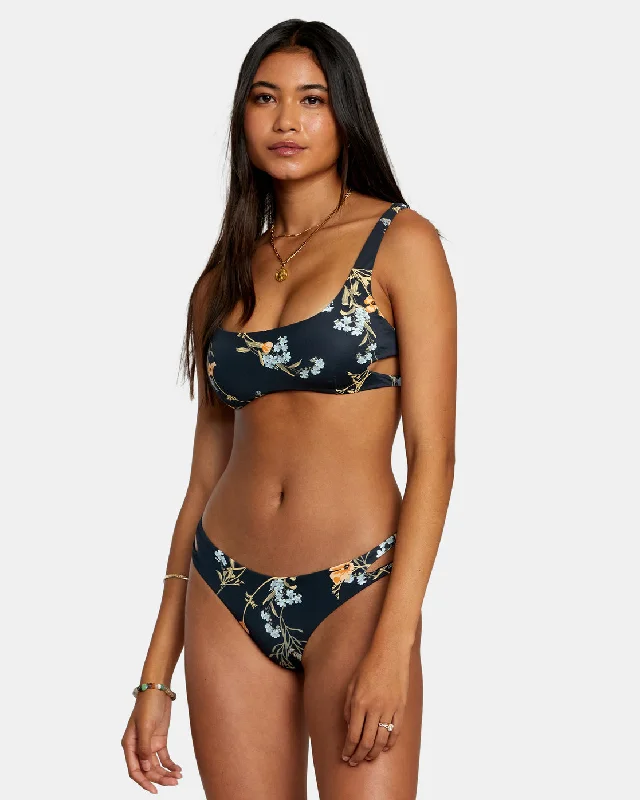 Bloom Cutout Bralette Bikini Top - Black