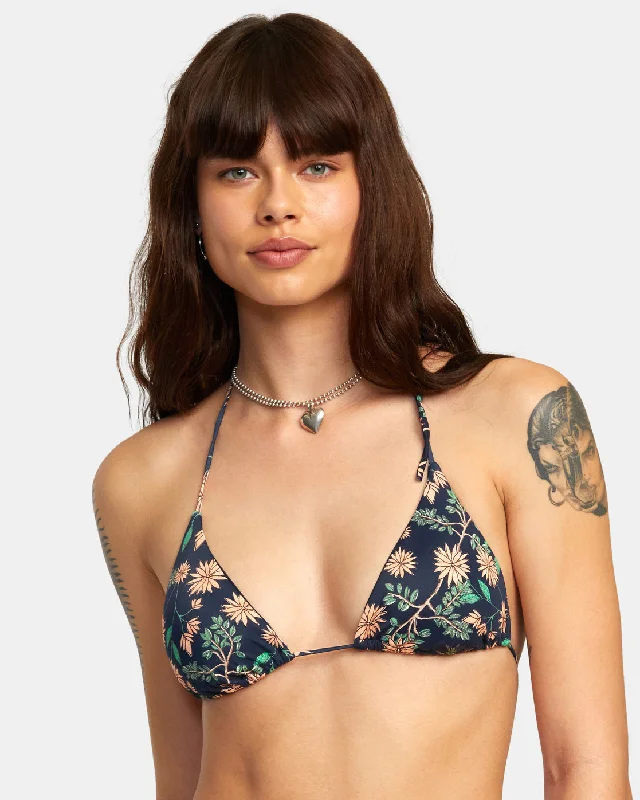 Byrd Halter Triangle Bikini Top - Moody Blue