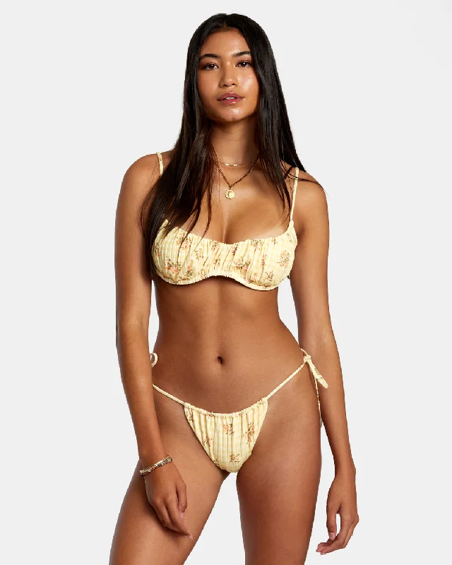 Cottage Wide Rib Bralette Bikini Top - Golden