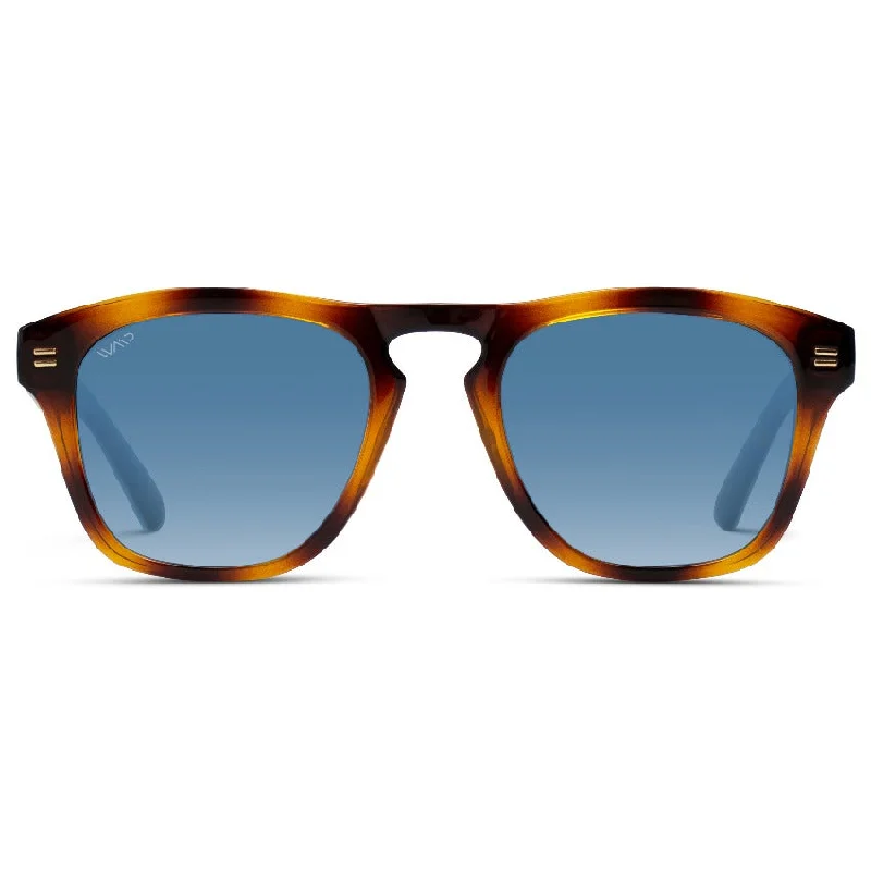 Whiskey Brown Tortoise / Blue Gradient Lens