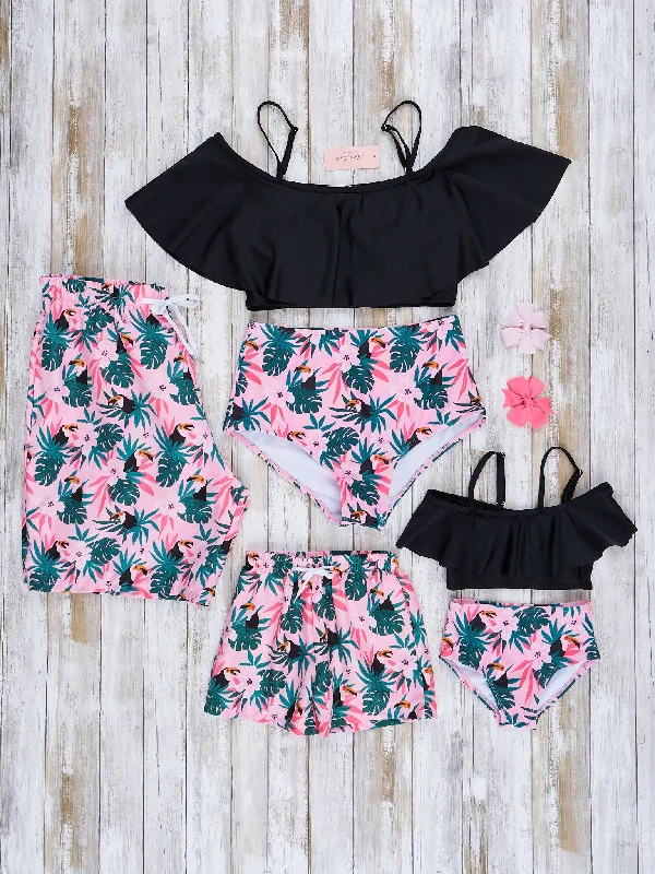 Family Tropical Leaves Swimsuit