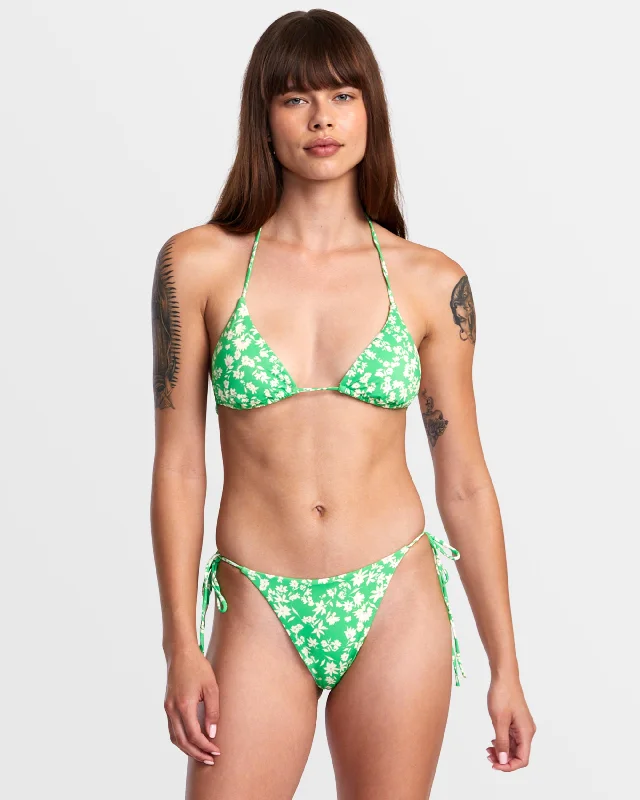 Garden Party Halter Triangle Bikini Top - Classic Green