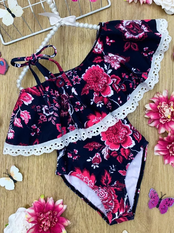 Beach Flowers One Piece Swimsuit