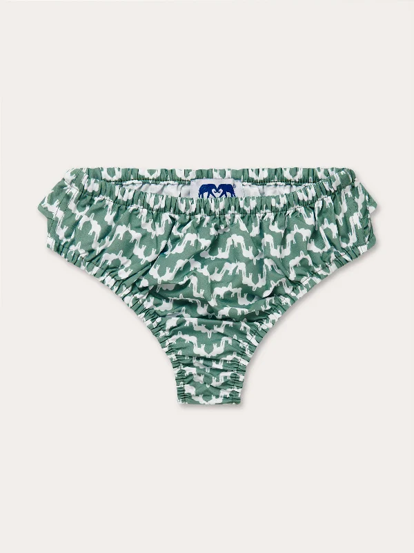 Girls Elephant Palace Green Calabash Bikini Bottoms