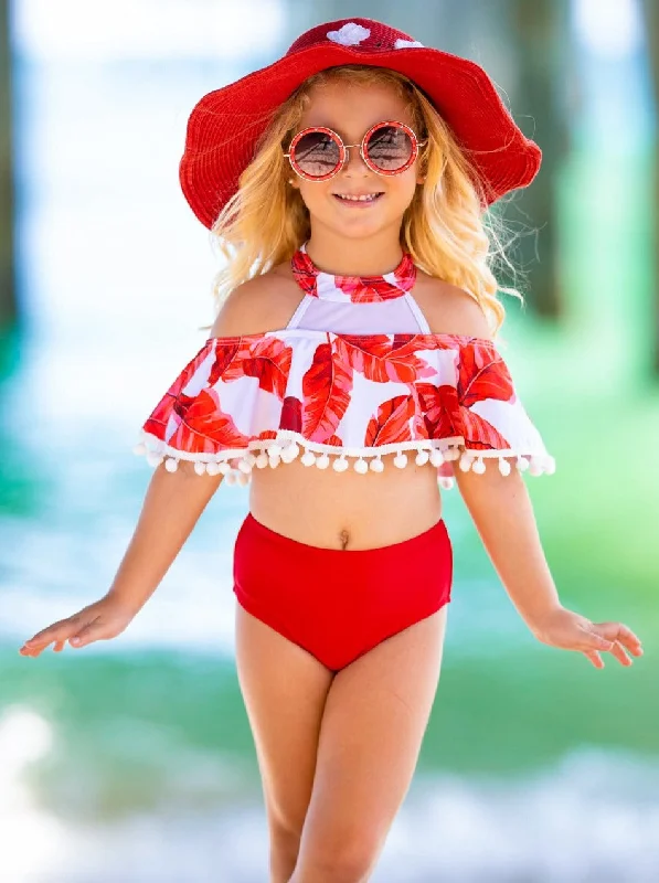 Red Palm Island Two Piece Swimsuit