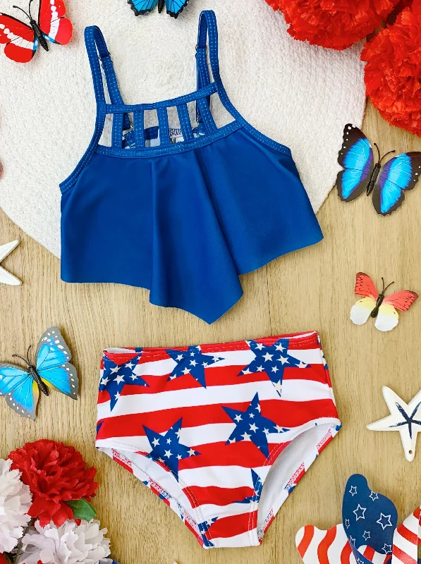 Patriotic Party Tankini Two Piece Swimsuit