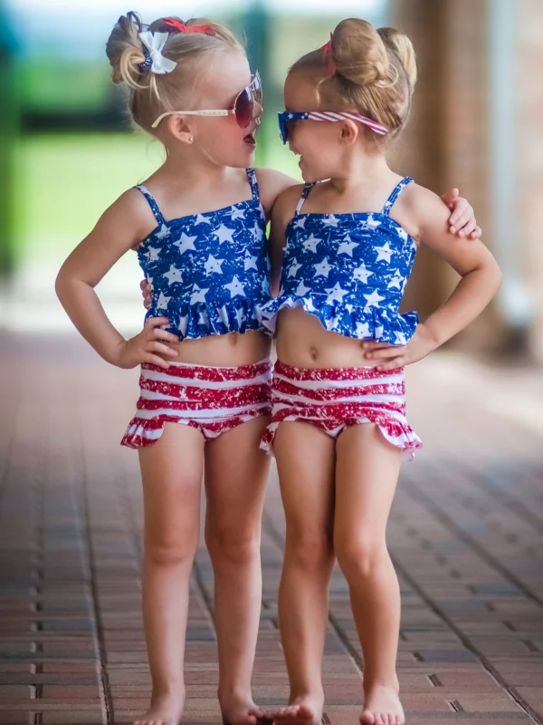 Star Spangled Tankini Two Piece Swimsuit