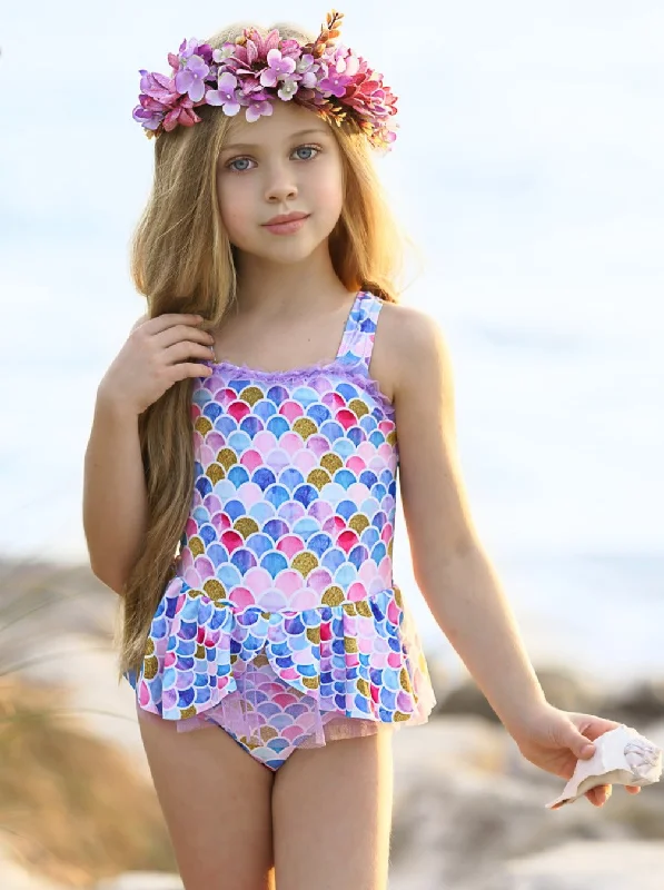 Mermaid At Play Skirted One Piece Swimsuit