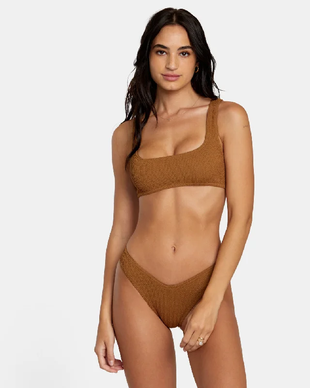 Grooves Texture Bralette Bikini Top - Sienna