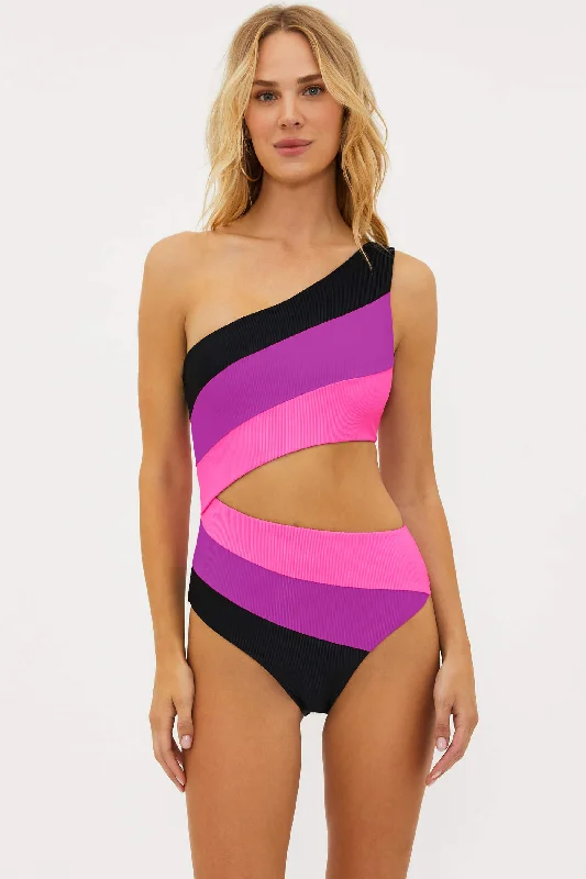 Joyce One Piece Vivid Violet Colorblock