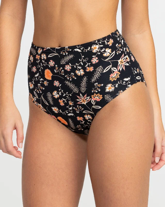 Kerala High Waist Hipster Bikini Bottom - Anthracite Kerala Border