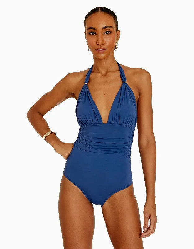 Adjustable Halter One Piece Jeri Blue