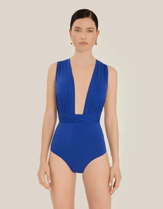 Chic Multi-Way One Piece Swimsuit Azure