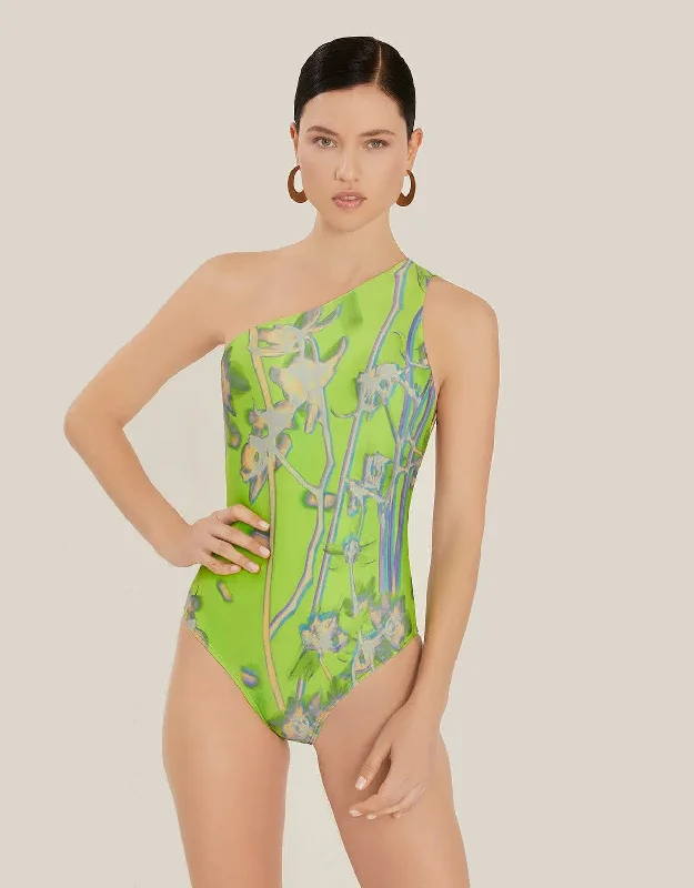 One Shoulder Swimsuit in Dandelion