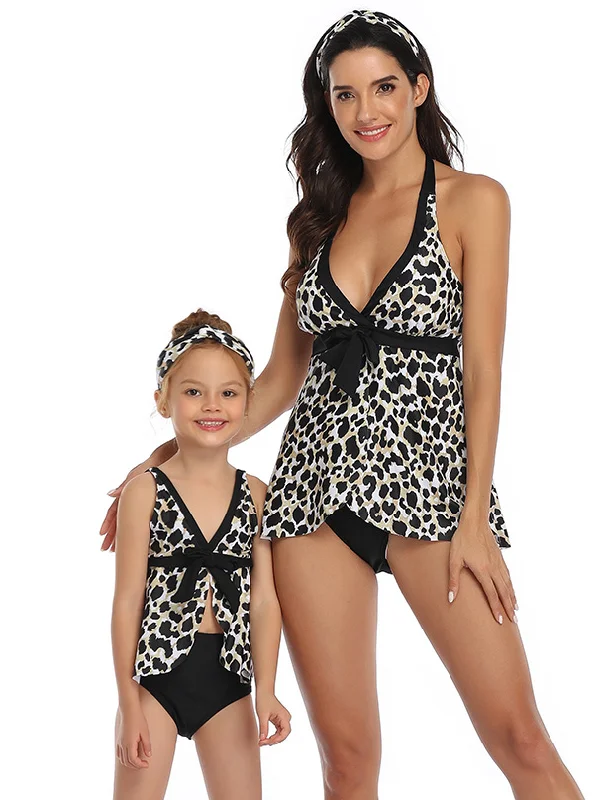 Mommy And Me Leopard Ladies Two Piece Swimsuit