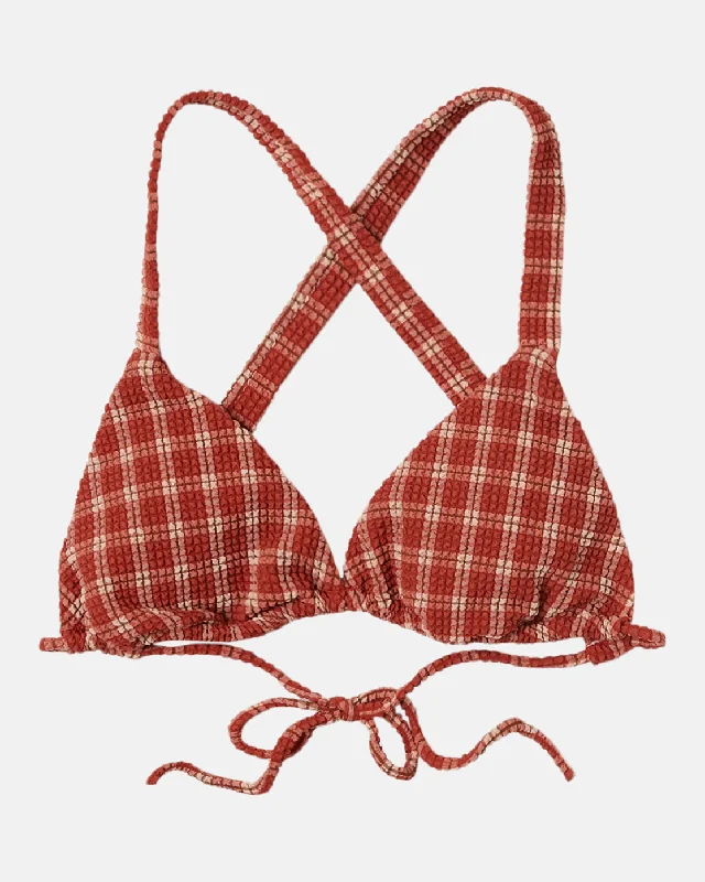 Prepped Wide Strap Triangle Bikini Top - Hot Sauce