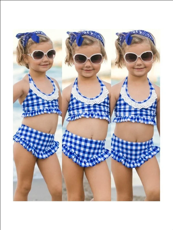 Retro Gingham Girl Tankini Two Piece Swimsuit