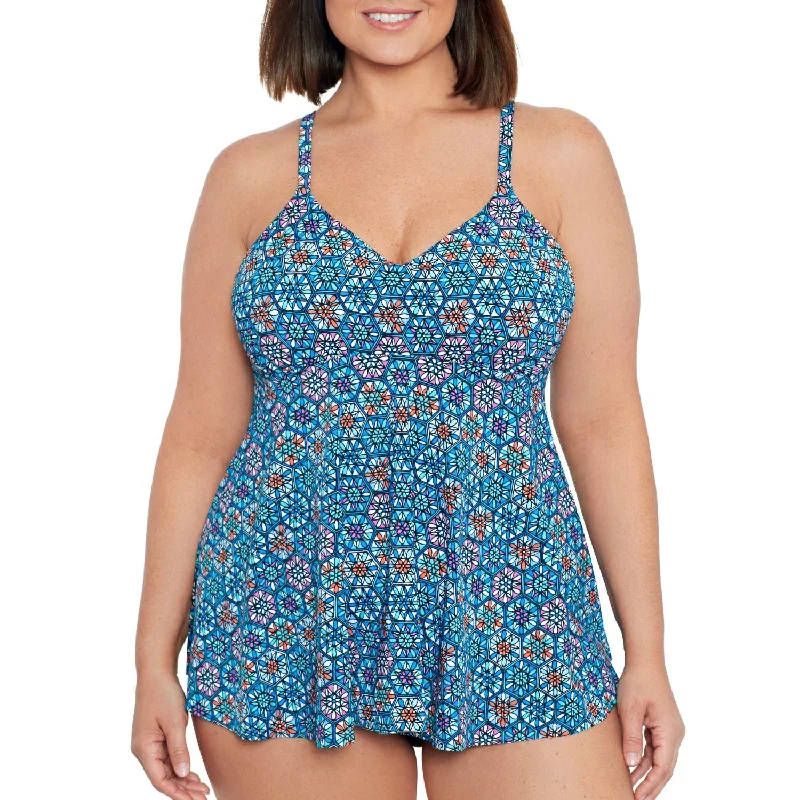 Women's Tankini Swimsuit Top with Underwire  - Tile Play