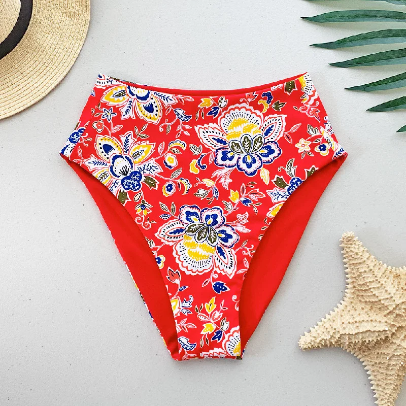 Tahitian Sunrise + Repreve® RedReversible High-Waisted Bikini Bottom