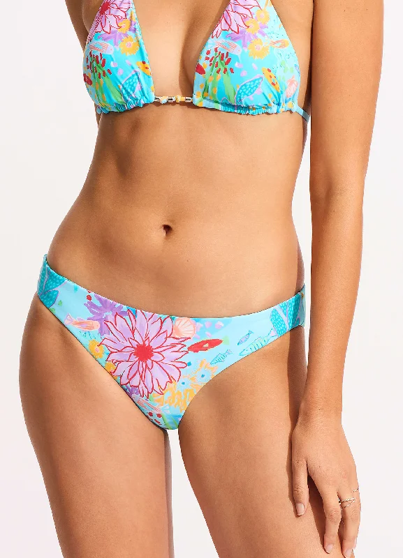 Under The Sea Reversible Hipster Bikini Bottom - Blue Mist