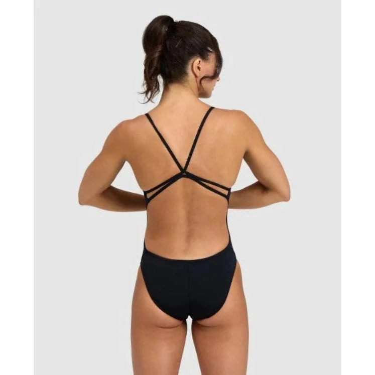 W Swimsuit Lace Back Solid