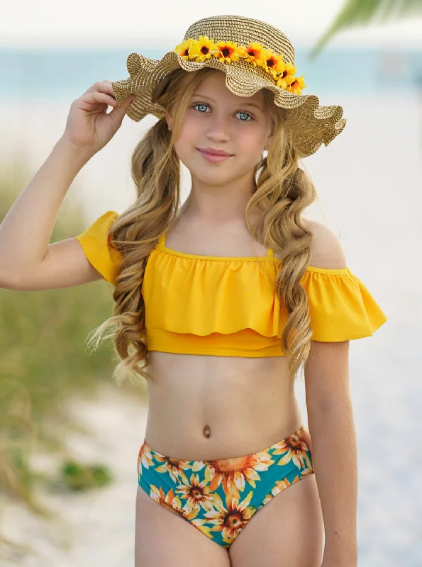 Warm Like The Sun Off The Shoulder Two Piece Swimsuit